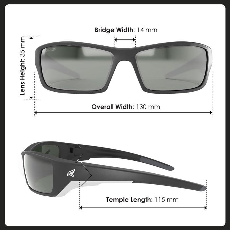 Edge نظارات أمان EDGE Reclus المستقطبة، مصنفة عالية التأثير Z87.1+، نظارات واقية غير قابلة للانزلاق، نظارات شمسية خفيفة الوزن - Image 5